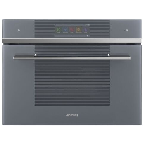 Smeg SF4106WVCPS Linea Silver Glass Compact Combination Steam Oven  (JUB-8525)